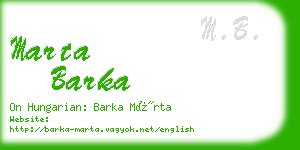 marta barka business card